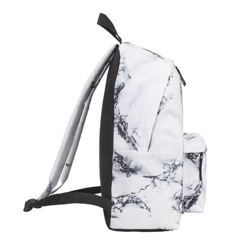 Рюкзак BRAUBERG СИТИ-ФОРМАТ универсальный, &quot;White marble&quot;, бело-черный, 41х32х14 см, 229886