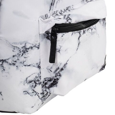 Рюкзак BRAUBERG СИТИ-ФОРМАТ универсальный, &quot;White marble&quot;, бело-черный, 41х32х14 см, 229886