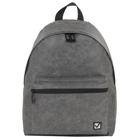 Рюкзак BRAUBERG TYVEK крафтовый с водонепроницаемым покрытием, графитовый, 34х26х11 см, 229892