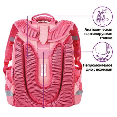Ранец ЮНЛАНДИЯ EXTRA, с дополнительным объемом, &quot;Pink sneakers&quot;, 38x29x18 см, 229928