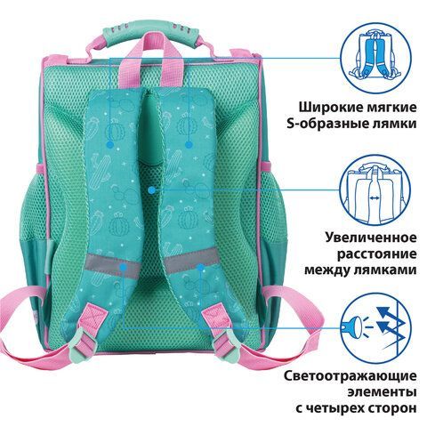 Ранец ПИФАГОР BASIC, с эргономичной спинкой, &quot;Baby lama&quot;, 35х28х18 см, 229934