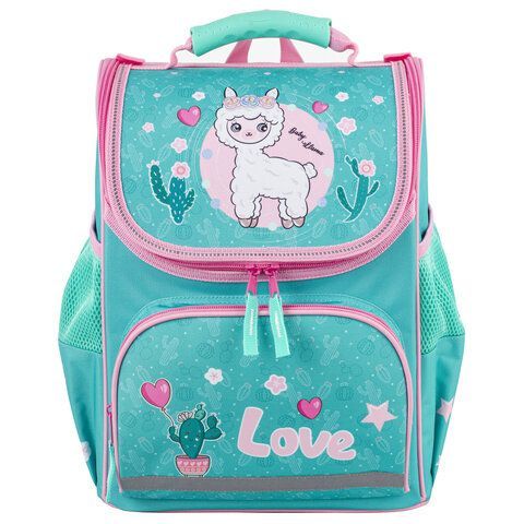 Ранец ПИФАГОР BASIC, с эргономичной спинкой, &quot;Baby lama&quot;, 35х28х18 см, 229934
