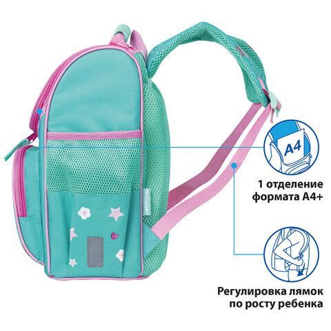 Ранец ПИФАГОР BASIC, с эргономичной спинкой, &quot;Baby lama&quot;, 35х28х18 см, 229934
