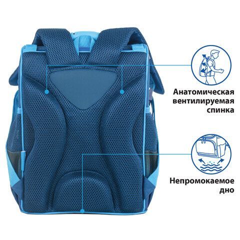 Ранец ПИФАГОР BASIC, с эргономичной спинкой, &quot;Quatro&quot;, 35х28х18 см, 229935
