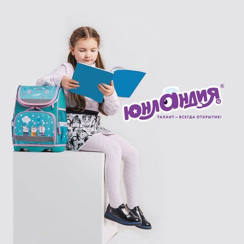 Ранец ЮНЛАНДИЯ WISE, 1 отделение, 3 кармана, устойчивое дно, &quot;Soft paws&quot;, 37х29х15 см, 229946