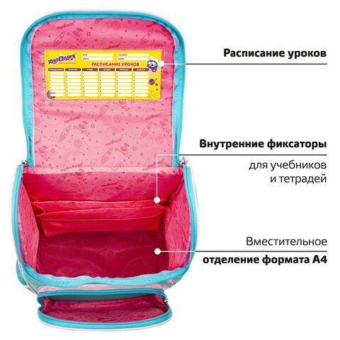 Ранец ЮНЛАНДИЯ WISE, 1 отделение, 3 кармана, устойчивое дно, &quot;Soft paws&quot;, 37х29х15 см, 229946