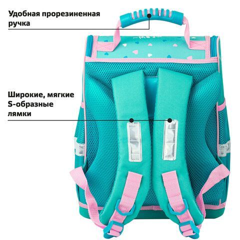 Ранец ЮНЛАНДИЯ WISE, 1 отделение, 3 кармана, устойчивое дно, &quot;Soft paws&quot;, 37х29х15 см, 229946