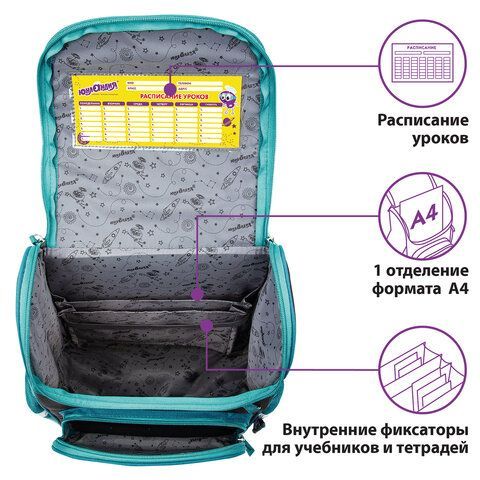Ранец ЮНЛАНДИЯ WISE для начальной школы, &quot;Monster-truck&quot;, 37х29х15 см, 229948