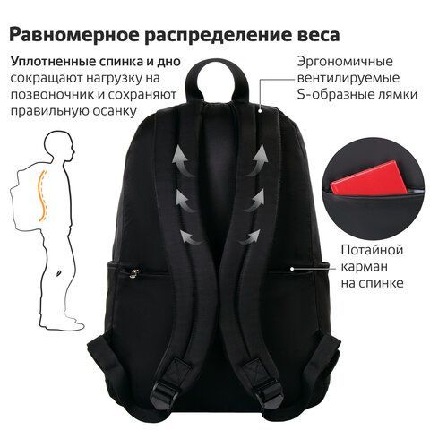 Рюкзак BRAUBERG FASHION CITY, универсальный, карман-антивор, &quot;Anime View&quot;, черный, 44х31х16 см, 229964