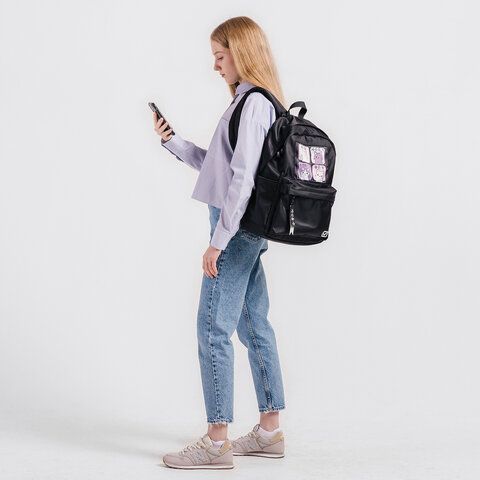Рюкзак BRAUBERG FASHION CITY, универсальный, &quot;Anime Cats&quot;, черный, 44х31х16 см, 229965