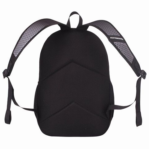 Рюкзак BRAUBERG FASHION CITY универсальный, 2 отделения, &quot;Skateboard&quot;, черный, 46х31х15 см, 229969