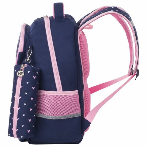Рюкзак ЮНЛАНДИЯ COMPLETE с пеналом в комплекте, эрго-спинка, &quot;Pink bow&quot;, 42х29х14 см, 229972