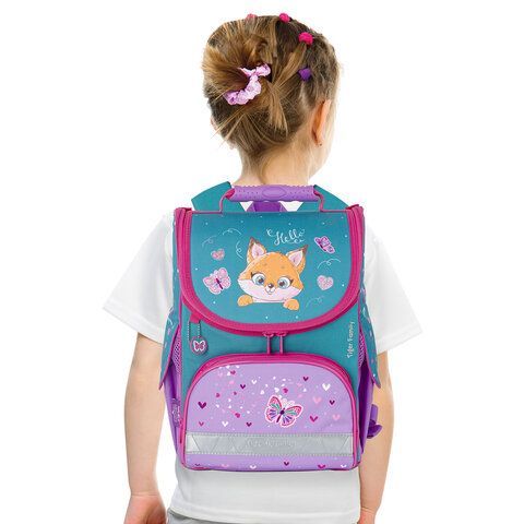 Ранец ЮНЛАНДИЯ by TIGER FAMILY, Эргономичный, &quot;Cute fox&quot;, 35х31х19 см, 229986