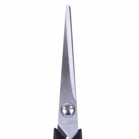 Ножницы BRAUBERG &quot;Soft Grip&quot;, 165 мм, черно-синие, резиновые вставки, 3-х сторонняя заточка, 230761