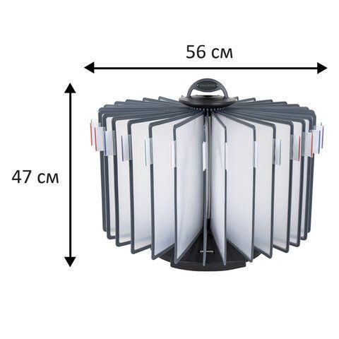 Демосистема настольная на 30 панелей, с 30 серыми панелями А4, вращающаяся, BRAUBERG, 231237