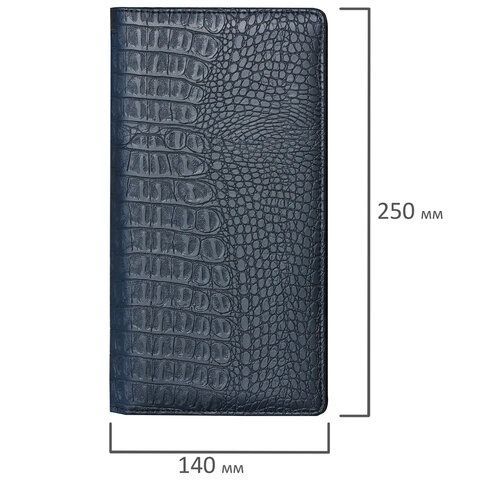 Визитница на кольцах BRAUBERG &quot;Cayman&quot;, на 240 визиток, под кожу крокодила, черная, 231763