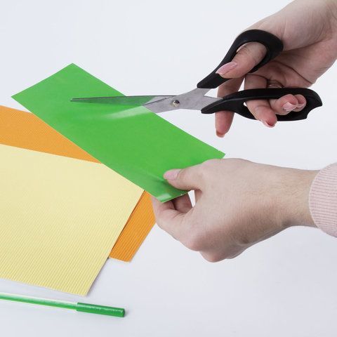 Ножницы STAFF 2 шт. Basic 210 мм, чёрные, ПВХ чехол с европодвесом, 235460