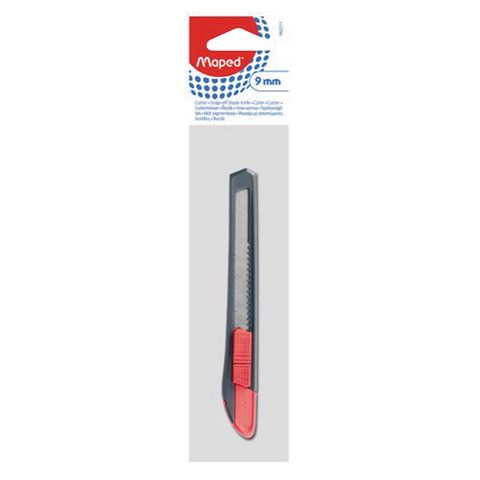 Нож канцелярский 9 мм MAPED (Франция) &quot;Start&quot;, фиксатор, корпус черно-красный, европодвес, 92211