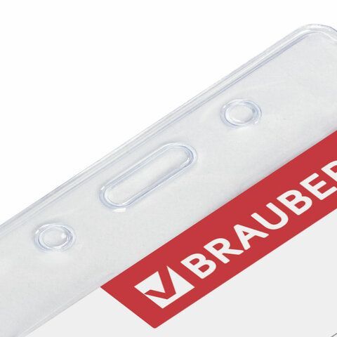 Бейдж-карман вертикальный (90х60 мм), без держателя, BRAUBERG 6 шт., 235694