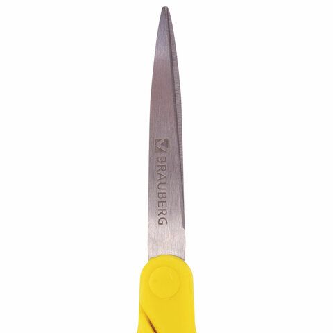 Ножницы BRAUBERG &quot;Original&quot;, 155 мм, оранжево-желтые, ребристые резиновые вставки, 236450