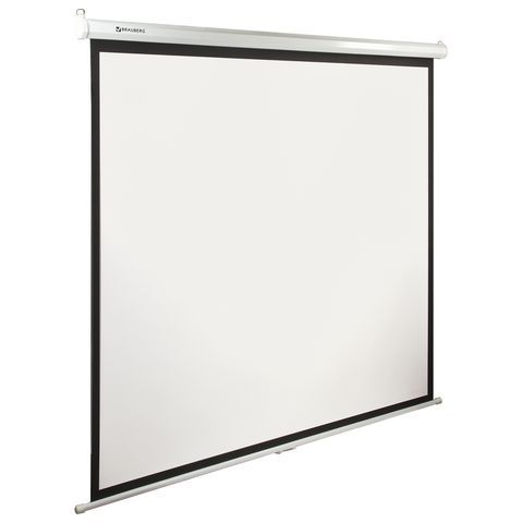 Экран проекционный настенный (200х200 см), матовый, 1:1, BRAUBERG &quot;WALL&quot;, 236727