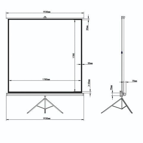 Экран проекционный на треноге (180х180 см), матовый, 1:1, BRAUBERG &quot;TRIPOD&quot;, 236730