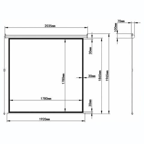 Экран проекционный настенный (180х180 см), матовый, электропривод, 1:1, BRAUBERG &quot;MOTO&quot;, 236733