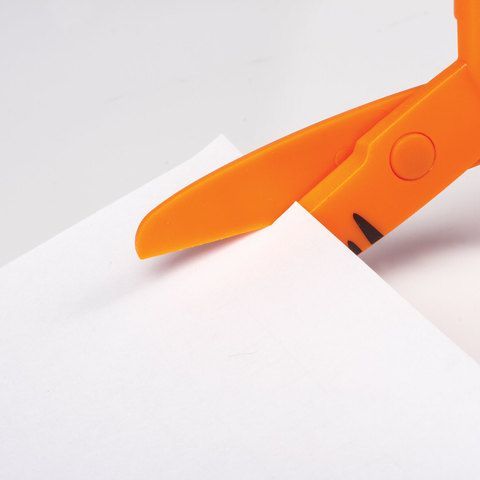 Ножницы ПИФАГОР &quot;Тигренок&quot;, 120 мм, с безопасными пластиковыми лезвиями, оранжевые, картонная упаковка с европодвесом, 236858