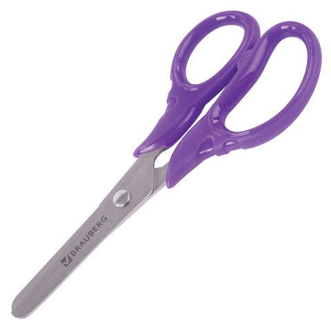 Ножницы BRAUBERG 2 шт. &quot;FRUITY&quot;, 130 мм, ассорти, эргономичные ручки, закругленные лезвия, 236980