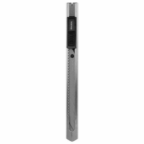 Нож канцелярский 9 мм BRAUBERG 2 шт. &quot;Extra 30&quot;, металлический, лезвие 30°, автофиксатор, подвес, 237084