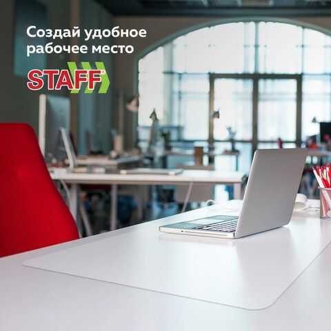 Коврик-подкладка настольный для письма, 48х65 см, STAFF, прозрачный, 237089