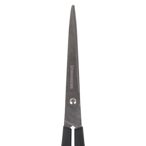 Ножницы BRAUBERG &quot;Standard&quot; 180 мм, черные, классической формы, 2-х сторонняя заточка, 237096