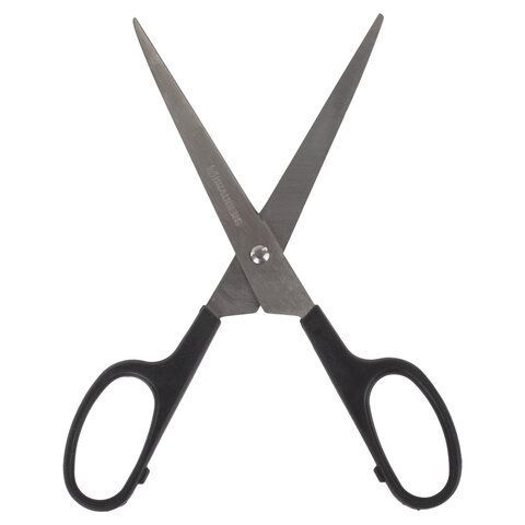 Ножницы BRAUBERG &quot;Standard&quot; 180 мм, черные, классической формы, 2-х сторонняя заточка, 237096
