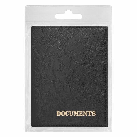 Обложка для автодокументов STAFF &quot;Profit&quot;, экокожа, &quot;DOCUMENTS&quot;, черная, 237181