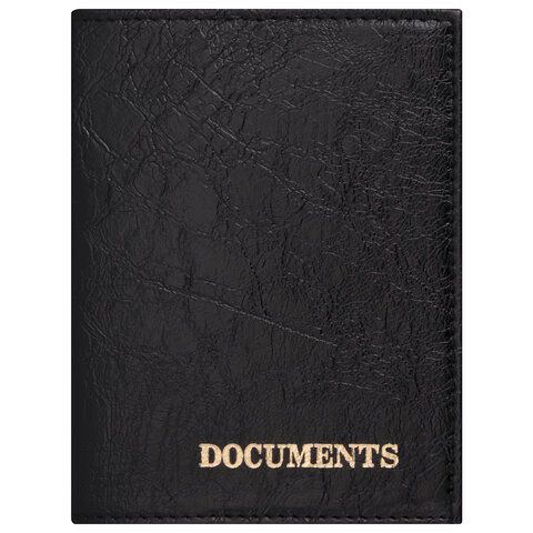 Обложка для автодокументов STAFF &quot;Profit&quot;, экокожа, &quot;DOCUMENTS&quot;, черная, 237181