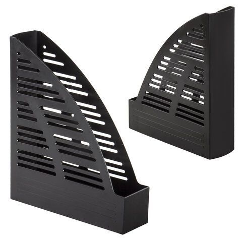 Лоток вертикальный для бумаг BRAUBERG &quot;Standard&quot;, 245х70х295 мм, черный, 237220