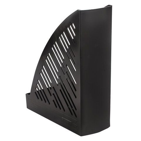 Лоток вертикальный для бумаг BRAUBERG &quot;Standard+&quot;, 250х90х300 мм, черный, 237224