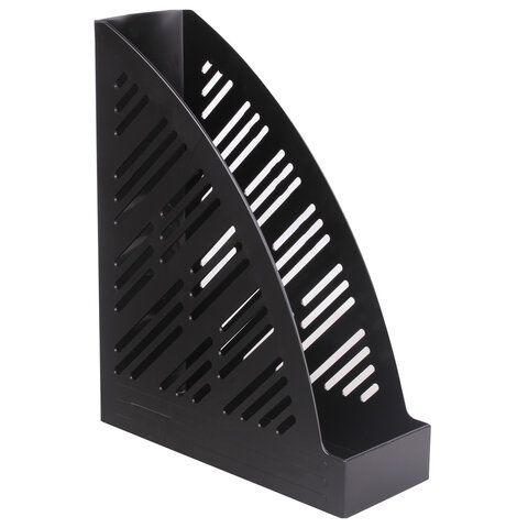 Лоток вертикальный для бумаг BRAUBERG &quot;Standard+&quot;, 250х90х300 мм, черный, 237224
