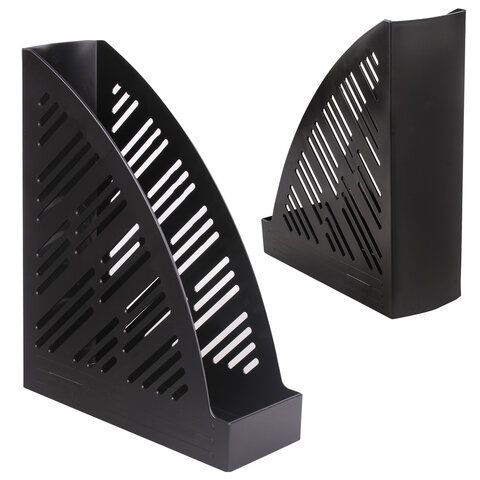 Лоток вертикальный для бумаг BRAUBERG &quot;Standard+&quot;, 250х90х300 мм, черный, 237224
