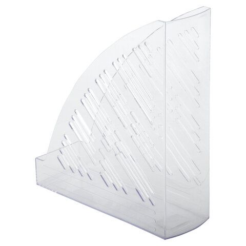 Лоток вертикальный для бумаг BRAUBERG &quot;Standard+&quot;, 250х90х300 мм, прозрачный, 237227