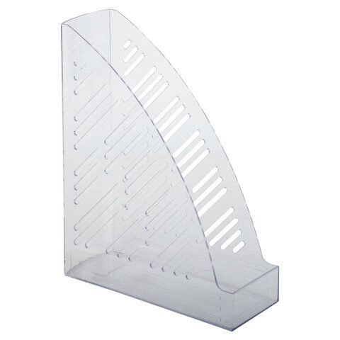 Лоток вертикальный для бумаг BRAUBERG &quot;Standard+&quot;, 250х90х300 мм, прозрачный, 237227