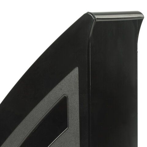 Лоток вертикальный для бумаг BRAUBERG &quot;Office style&quot;, 245х90х285 мм, черный, 237278
