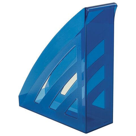 Лоток вертикальный для бумаг BRAUBERG &quot;Office style&quot;, 245х90х285 мм, тонированный синий, 237282
