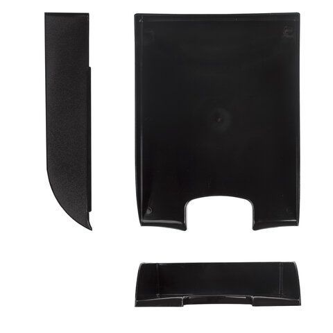 Лоток горизонтальный для бумаг BRAUBERG &quot;Office style&quot;, 320х245х65 мм, черный, 237286