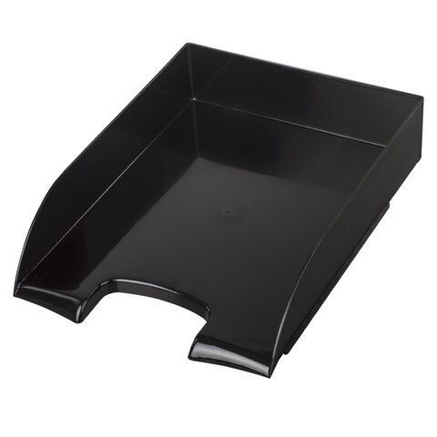 Лоток горизонтальный для бумаг BRAUBERG &quot;Office style&quot;, 320х245х65 мм, черный, 237286