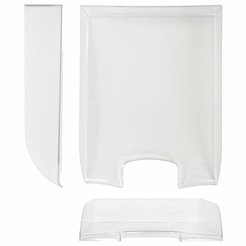 Лоток горизонтальный для бумаг BRAUBERG &quot;Office style&quot;, 320х245х65 мм, прозрачный, 237288