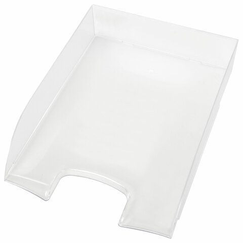 Лоток горизонтальный для бумаг BRAUBERG &quot;Office style&quot;, 320х245х65 мм, прозрачный, 237288