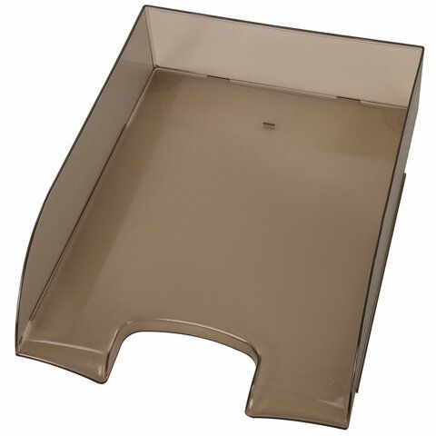 Лоток горизонтальный для бумаг BRAUBERG &quot;Office style&quot;, 320х245х65 мм, тонированный серый, 237289