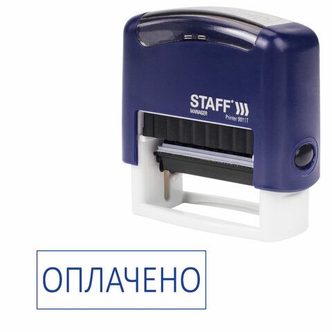 Штамп стандартный STAFF &quot;ОПЛАЧЕНО&quot;, оттиск 38х14 мм, &quot;Printer 9011T&quot;, 237421