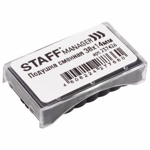 Подушка сменная STAFF (38х14 мм) для штампов &quot;Printer 9011T&quot;, &quot;Printer 8051&quot;, синяя, 237426